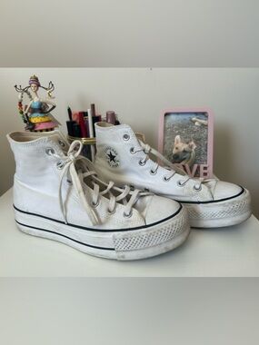 Converse White High-Top Platform Sneakers